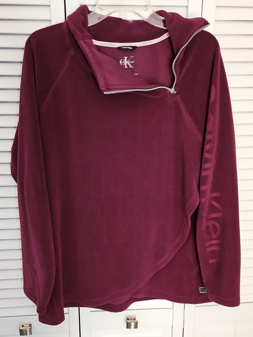 CALVIN KLEIN PLUM FLEECE PULLOVRR SZ XL